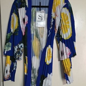 Sassy Jones Blue and Yellow Floral Kaftan